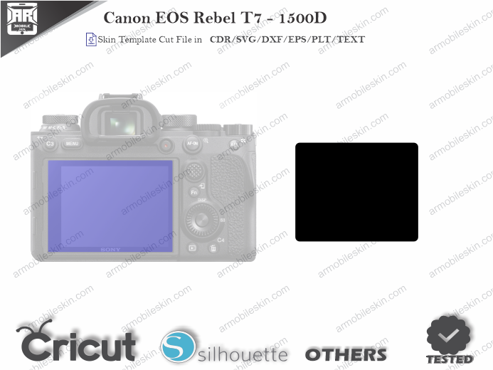 Canon EOS Rebel T7 – 1500D LCD Cut Template