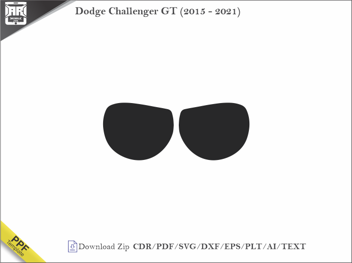 Dodge Challenger GT (2015 - 2021) Car Headlight Cutting Template