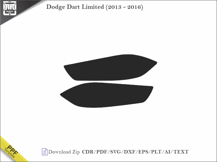 Dodge Dart Limited (2013 - 2016) Car Headlight Cutting Template