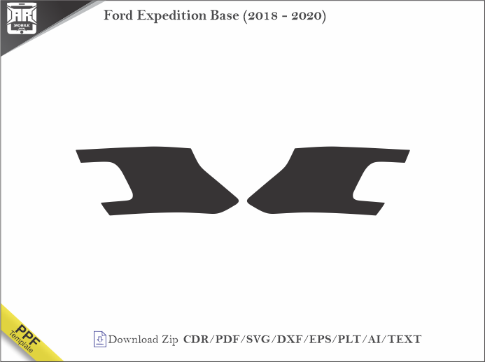 Ford Expedition Base (2018 - 2020) Car Headlight Cutting Template