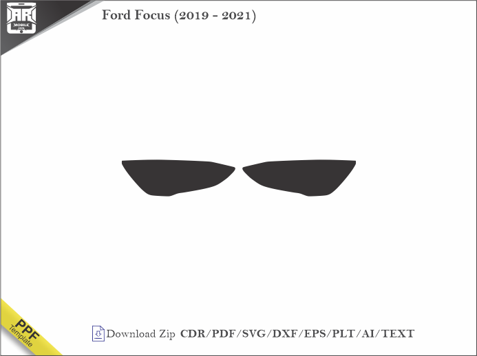 Ford Focus (2019 - 2021) Car Headlight Cutting Template