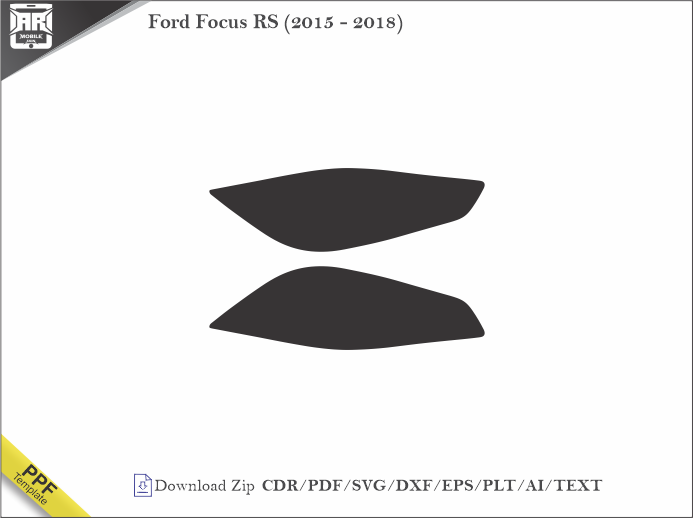 Ford Focus RS (2015 - 2018) Car Headlight Cutting Template