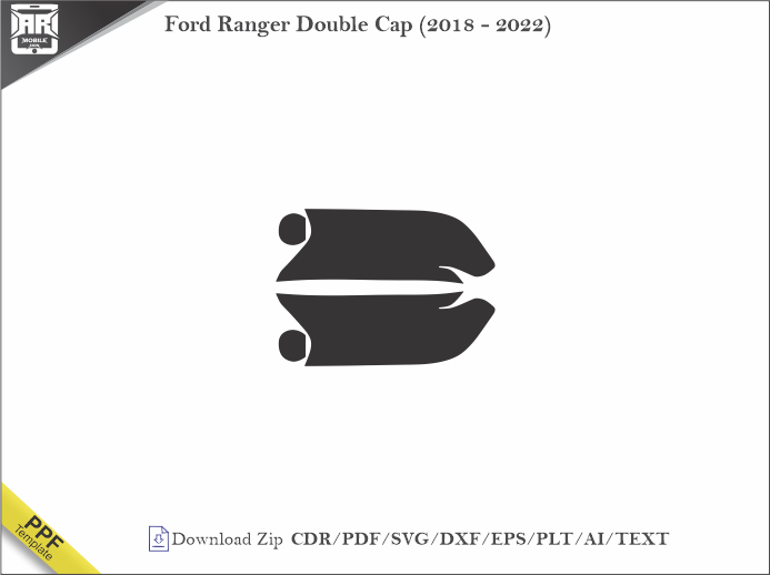 Ford Ranger Double Cap (2018 - 2022) Car Headlight Cutting Template