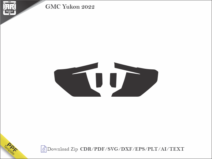 GMC Yukon 2022 Car Headlight Cutting Template