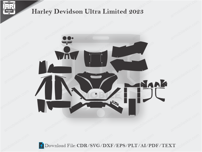 Harley Devidson Ultra Limited 2023 Wrap Skin Template Vector
