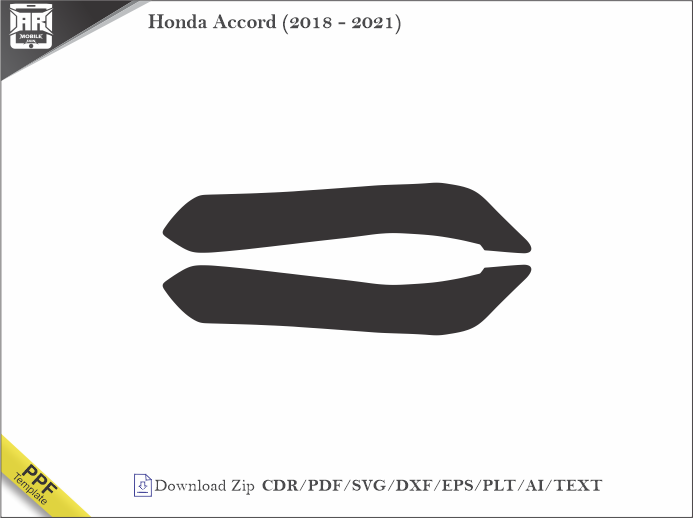 Honda Accord (2018 - 2021) Car Headlight Cutting Template