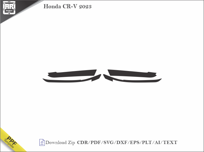 Honda CR-V 2023 Car Headlight Cutting Template
