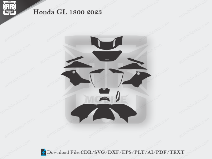 Honda GL 1800 2023 Wrap Skin Template Vector