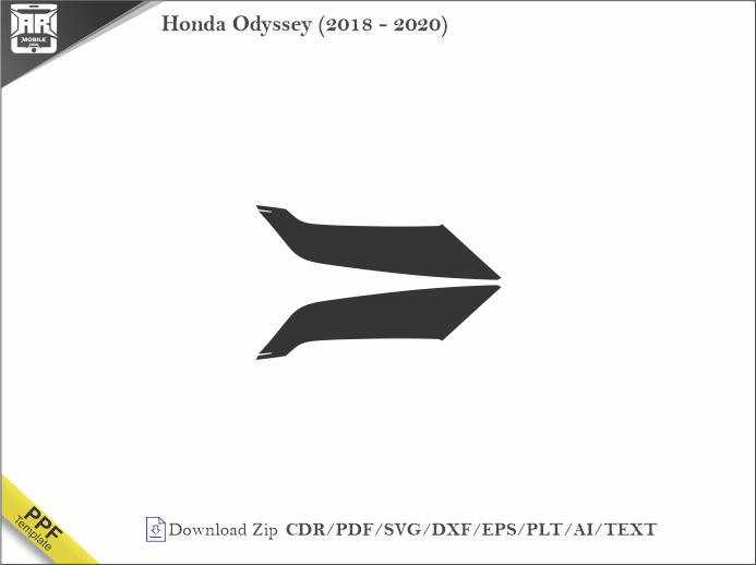 Honda Odyssey (2018 - 2020) Car Headlight Cutting Template