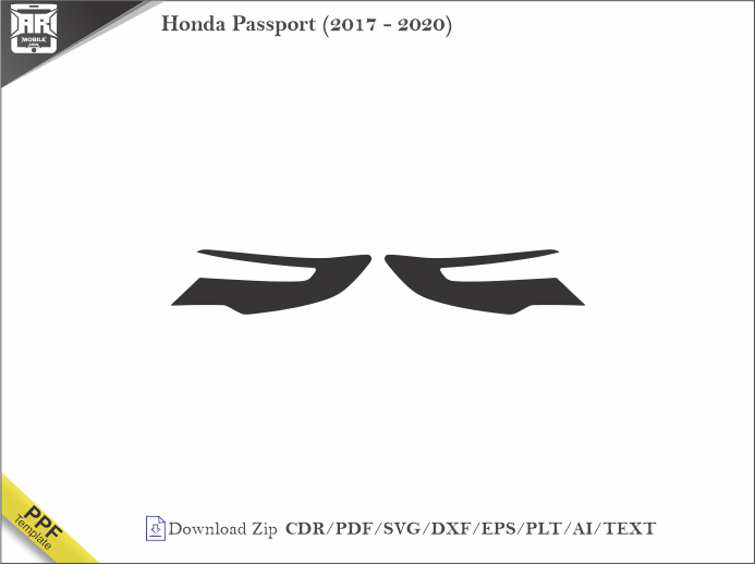 Honda Passport (2017 - 2020) Car Headlight Cutting Template