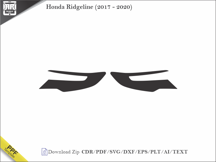 Honda Ridgeline (2017 - 2020) Car Headlight Cutting Template