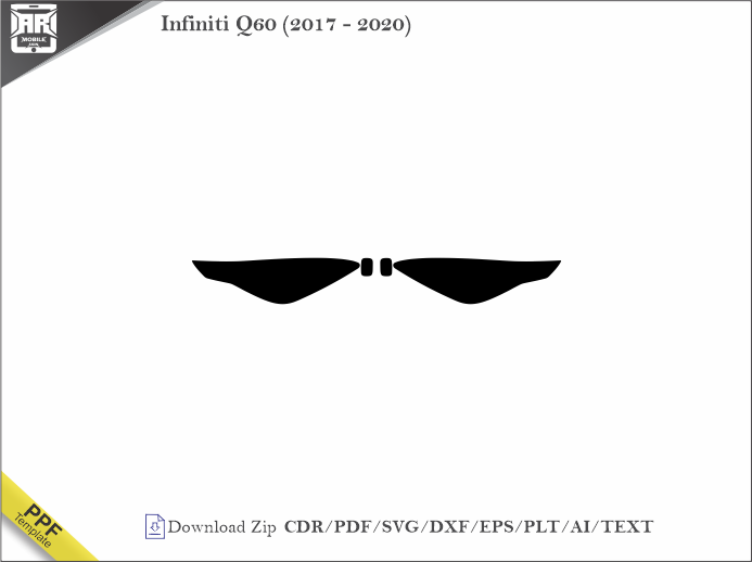 Infiniti Q60 (2017 – 2020) Car Headlight Cutting Template