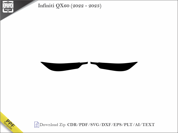Infiniti QX60 (2022 - 2023) Car Headlight Cutting Template