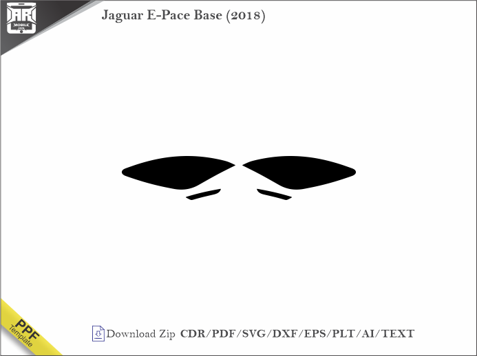 Jaguar E-Pace Base (2018) Car Headlight Cutting Template
