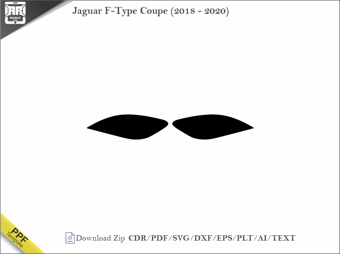 Jaguar F-Type Coupe (2018 - 2020) Car Headlight Cutting Template