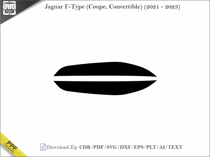 Jaguar F-Type (Coupe, Convertible) (2021 - 2023) Car Headlight Cutting Template