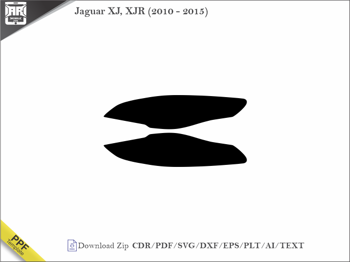 Jaguar XJ, XJR (2010 - 2015) Car Headlight Cutting Template
