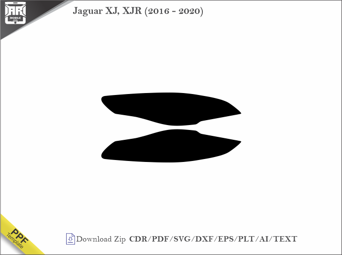 Jaguar XJ, XJR (2016 - 2020) Car Headlight Cutting Template