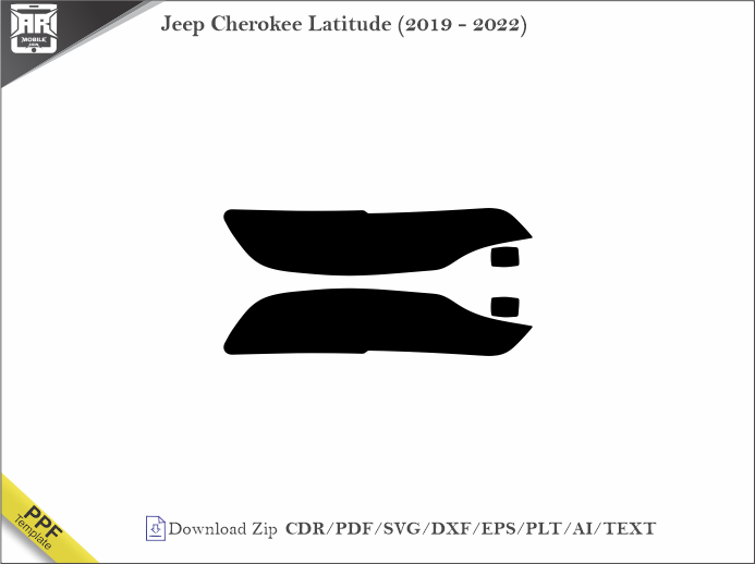 Jeep Cherokee Latitude (2019 - 2022) Car Headlight Cutting Template