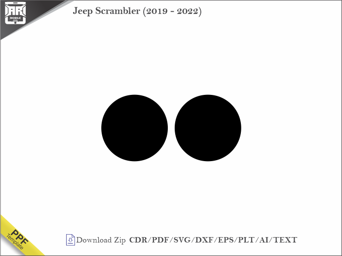 Jeep Scrambler (2019 - 2022) Car Headlight Cutting Template