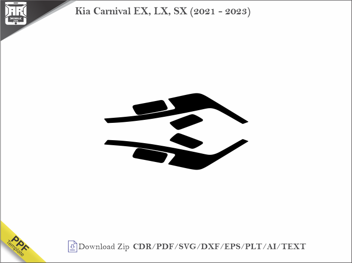 Kia Carnival EX, LX, SX (2021 - 2023) Car Headlight Cutting Template