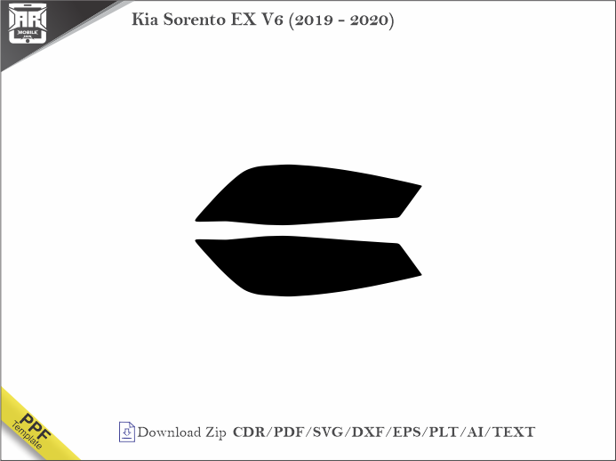 Kia Sorento EX V6 (2019 - 2020) Car Headlight Cutting Template