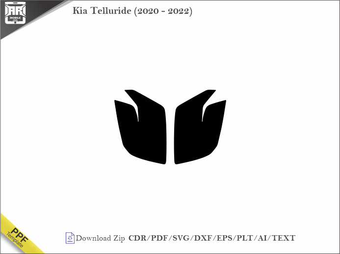 Kia Telluride (2020 - 2022) Car Headlight Cutting Template
