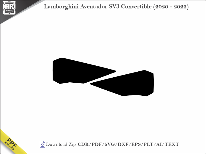 Lamborghini Aventador SVJ Convertible (2020 - 2022) Car Headlight Cutting Template