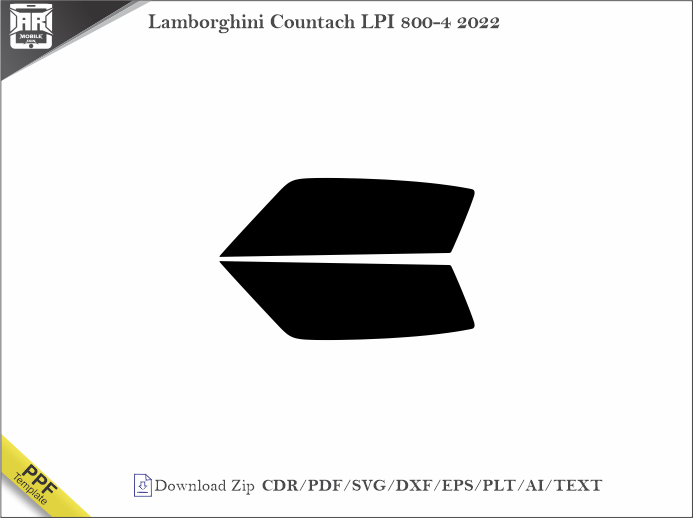 Lamborghini Countach LPI 800-4 2022 Car Headlight Cutting Template