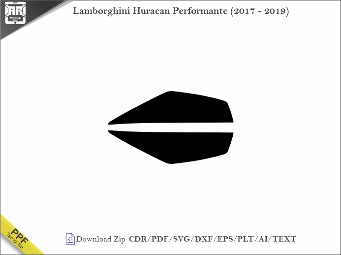Lamborghini Huracan Performante (2017 - 2019) Car Headlight Cutting Template