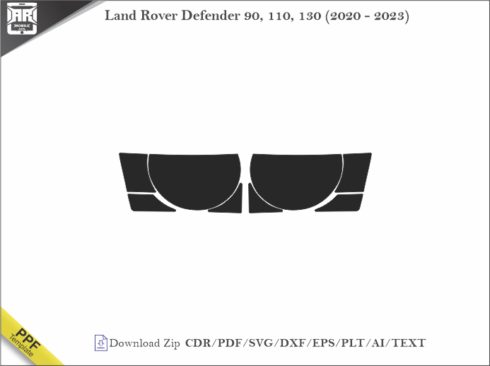 Land Rover Defender 90, 110, 130 (2020 - 2023) Car Headlight Cutting Template