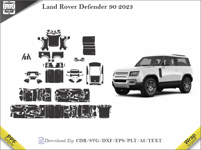 Land Rover Defender 90 2023 Car PPF Template