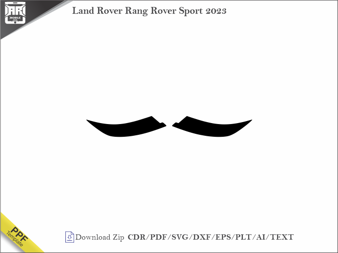 Land Rover Rang Rover Sport 2023 Car Headlight Cutting Template