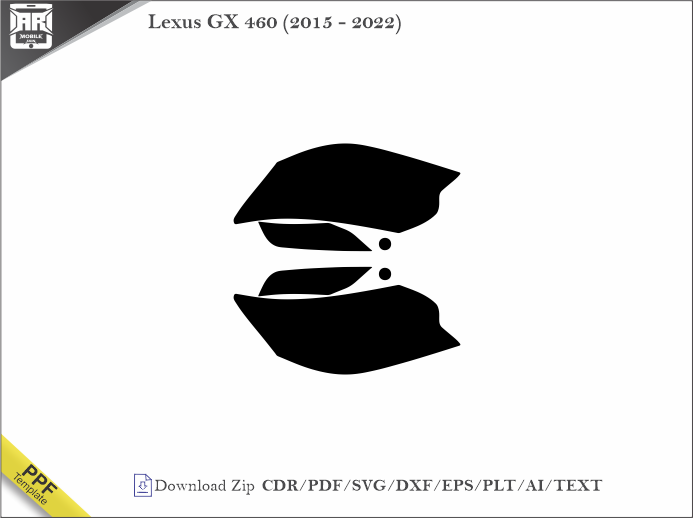 Lexus GX 460 (2015 - 2022) Car Headlight Cutting Template