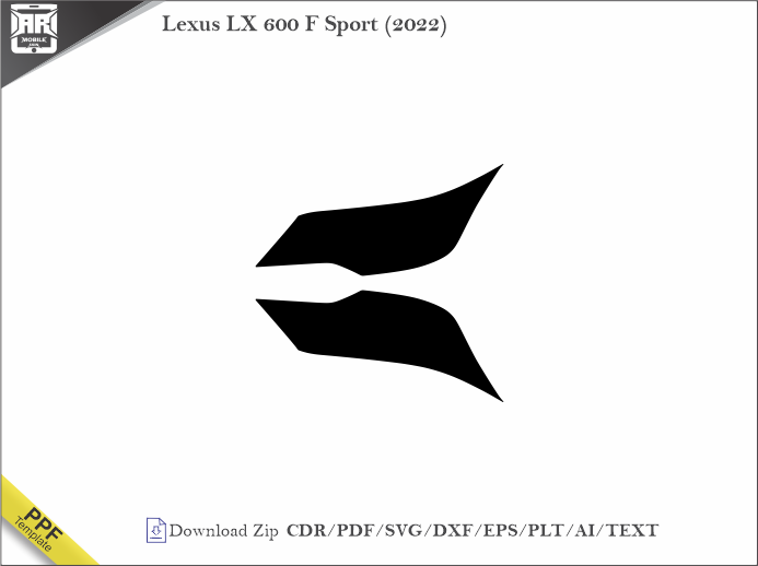 Lexus LX 600 F Sport (2022) Car Headlight Cutting Template