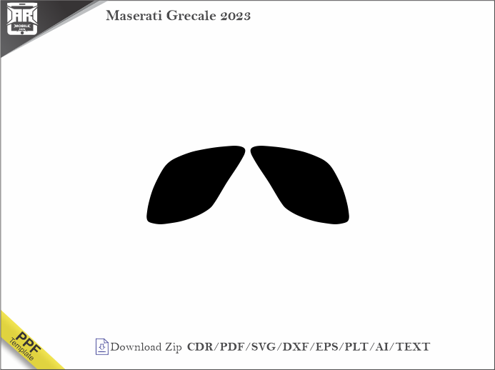 Maserati Grecale 2023 Car Headlight Cutting Template
