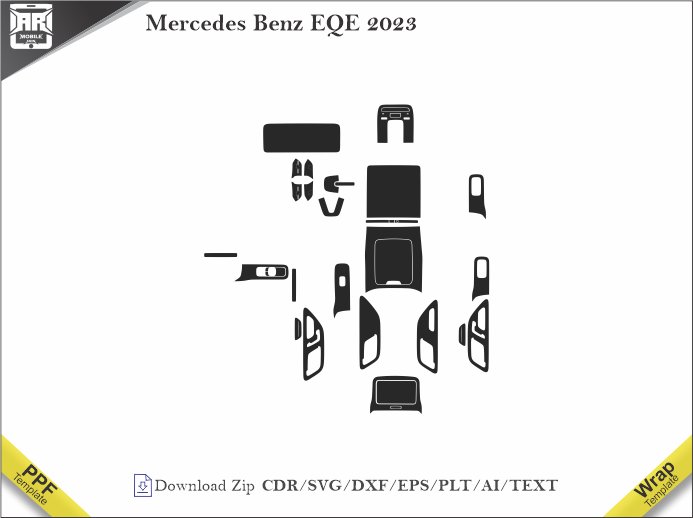Mercedes Benz EQE 2023 Car Interior PPF or Wrap Template