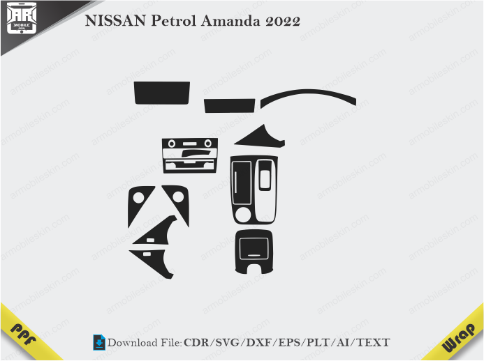 NISSAN PETROL ARMADA 2022 Car Interior PPF or Wrap Template