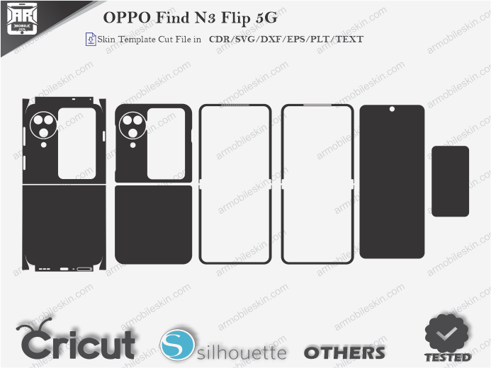 OPPO Find N3 Flip 5G Skin Template Vector