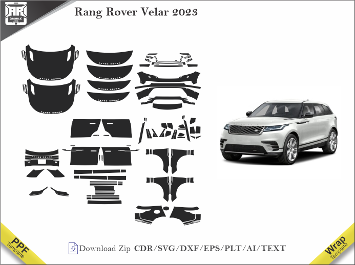 Rang Rover Velar 2023 Car PPF Template