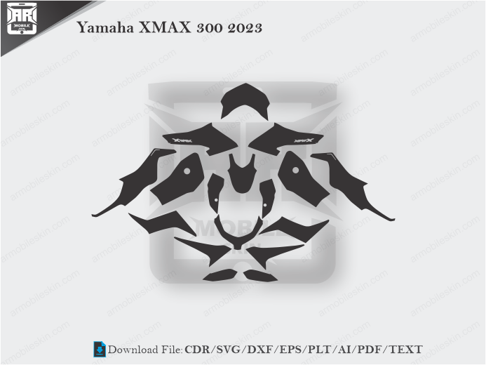 Yamaha XMAX 300 2023 Wrap Skin Template Vector