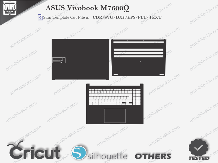 ASUS Vivobook M7600Q Skin Template Vector