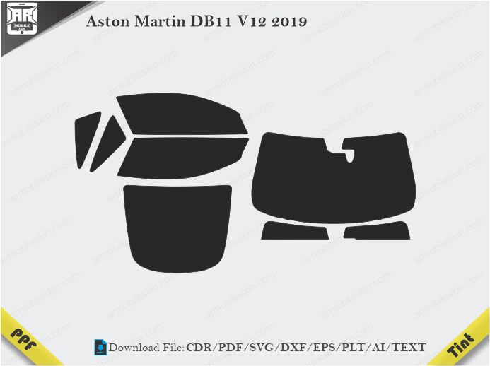 Aston Martin DB11 V12 2019 Tint Film Cutting Template