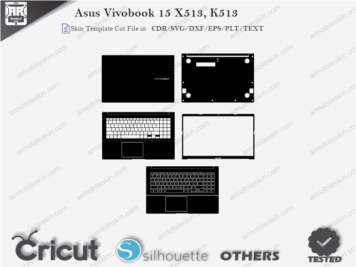 Asus Vivobook 15 X513, K513 Skin Template Vector