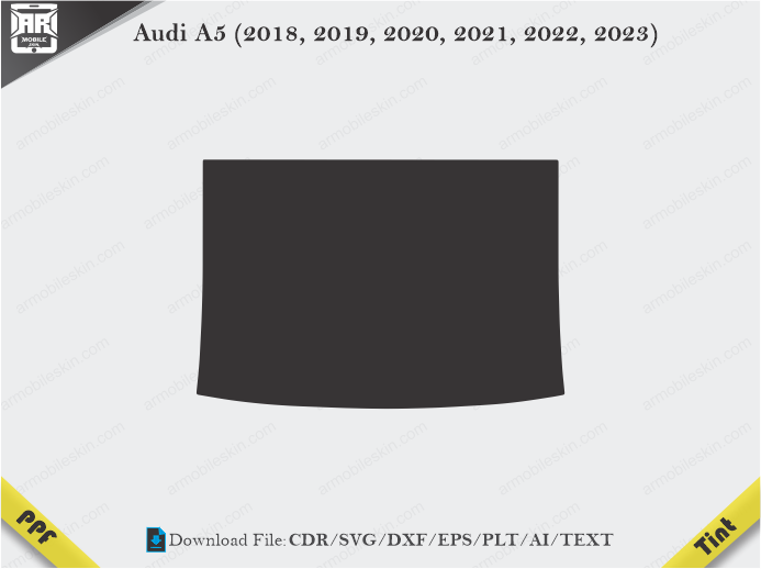 Audi A5 (2018, 2019, 2020, 2021, 2022, 2023) Tint Film Cutting Template