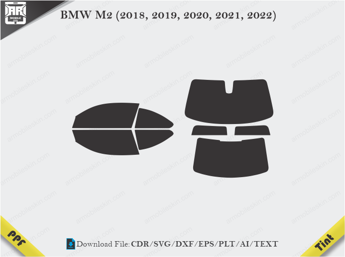 BMW M2 (2018, 2019, 2020, 2021, 2022) Tint Film Cutting Template