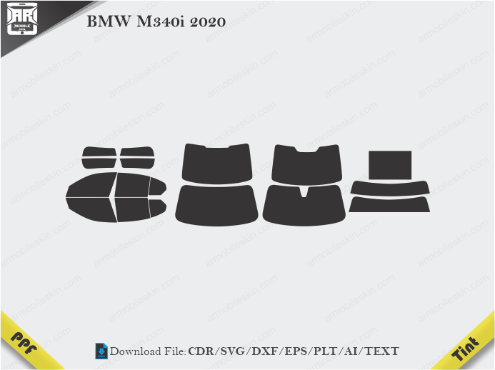 BMW M340i 2020 Tint Film Cutting Template