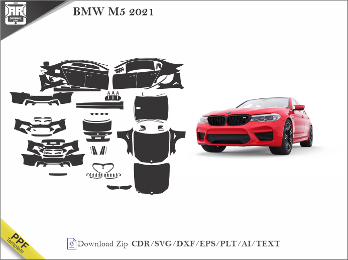 BMW M5 2021 Car PPF Template