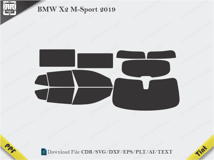 BMW X2 M-Sport 2019 Tint Film Cutting Template