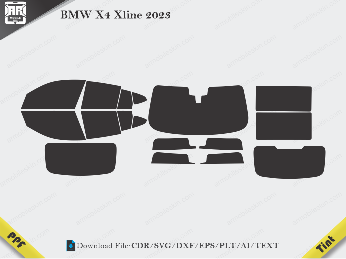 BMW X4 Xline 2023 Tint Film Cutting Template